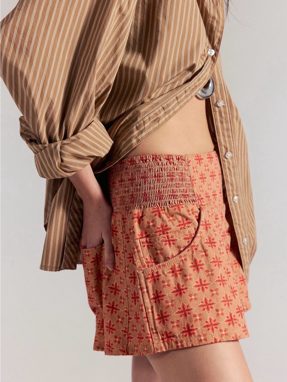 Free People Luna Printed Pull on shorts